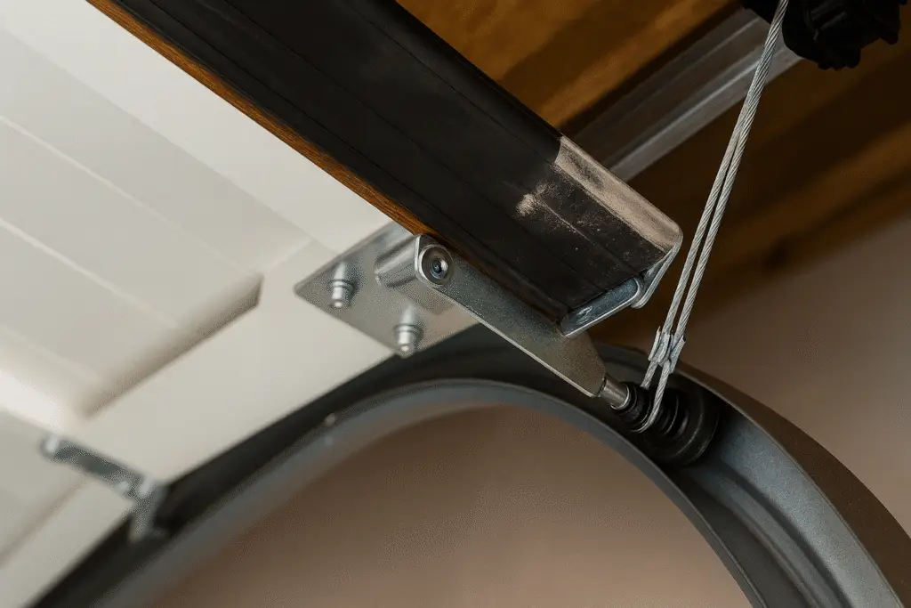 Remplacement de câbles de porte de garage brisé sur rail désaligné